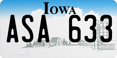 IA license plate ASA633