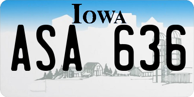 IA license plate ASA636