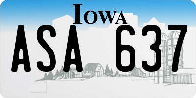 IA license plate ASA637