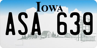 IA license plate ASA639