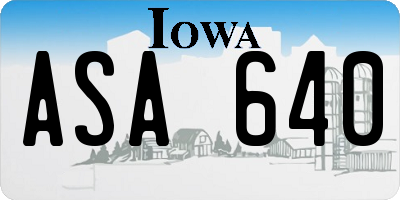 IA license plate ASA640
