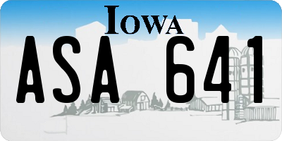 IA license plate ASA641