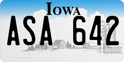 IA license plate ASA642