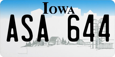 IA license plate ASA644