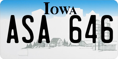 IA license plate ASA646