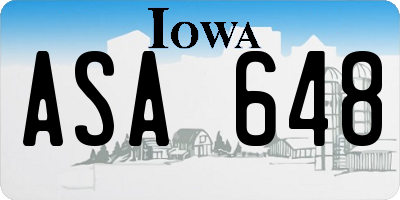 IA license plate ASA648