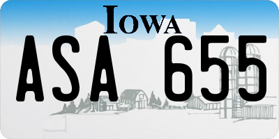 IA license plate ASA655