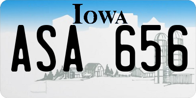IA license plate ASA656