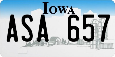 IA license plate ASA657