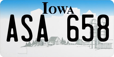 IA license plate ASA658