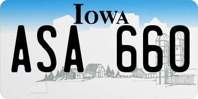 IA license plate ASA660
