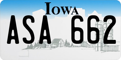 IA license plate ASA662