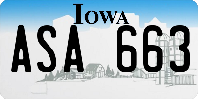 IA license plate ASA663