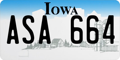 IA license plate ASA664