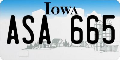 IA license plate ASA665