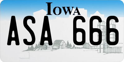 IA license plate ASA666