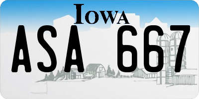 IA license plate ASA667