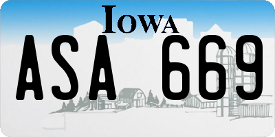 IA license plate ASA669