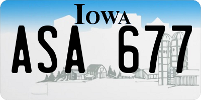IA license plate ASA677