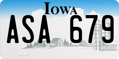 IA license plate ASA679