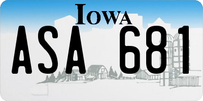 IA license plate ASA681