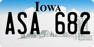 IA license plate ASA682