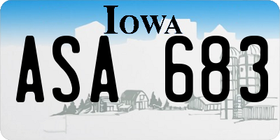 IA license plate ASA683