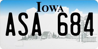 IA license plate ASA684