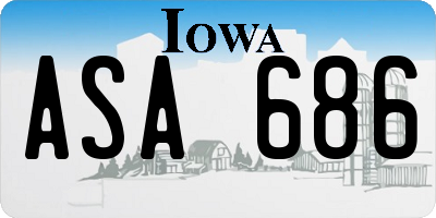 IA license plate ASA686