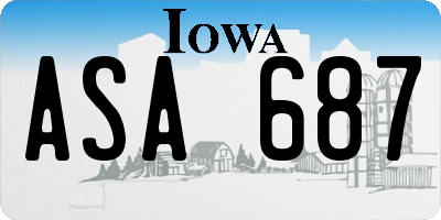 IA license plate ASA687