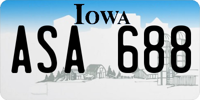 IA license plate ASA688