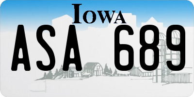 IA license plate ASA689