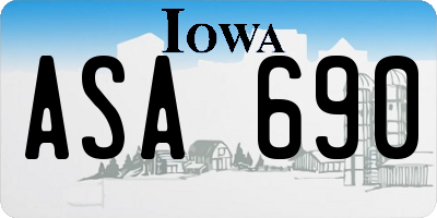 IA license plate ASA690
