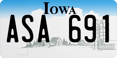 IA license plate ASA691