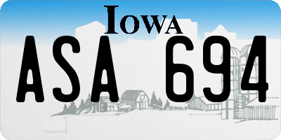 IA license plate ASA694