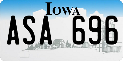IA license plate ASA696