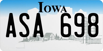 IA license plate ASA698