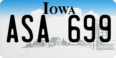 IA license plate ASA699