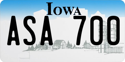 IA license plate ASA700