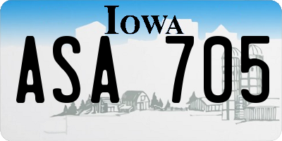 IA license plate ASA705