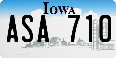 IA license plate ASA710