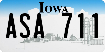 IA license plate ASA711