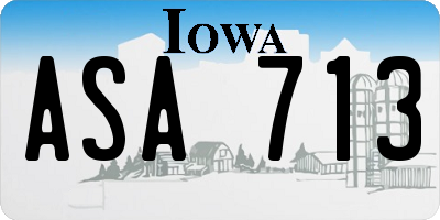 IA license plate ASA713