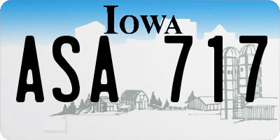 IA license plate ASA717