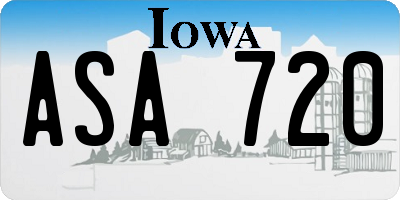 IA license plate ASA720