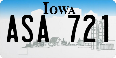 IA license plate ASA721