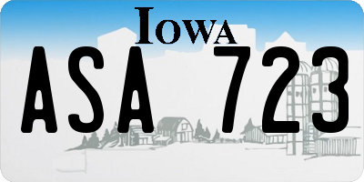 IA license plate ASA723