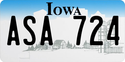 IA license plate ASA724