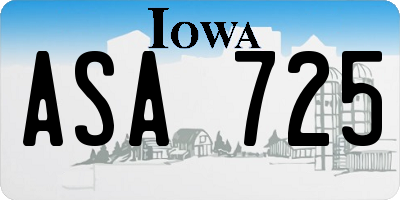 IA license plate ASA725