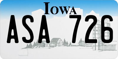 IA license plate ASA726